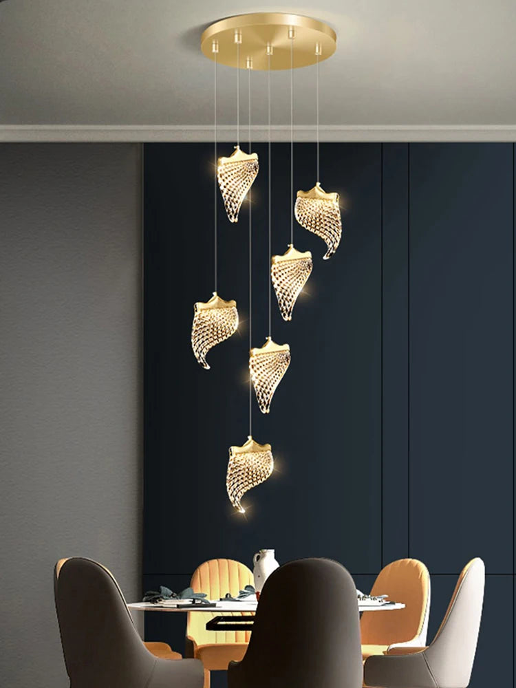 lustre moderne à led éclairage suspendu design pour espace contemporain - vue 4 sur 15