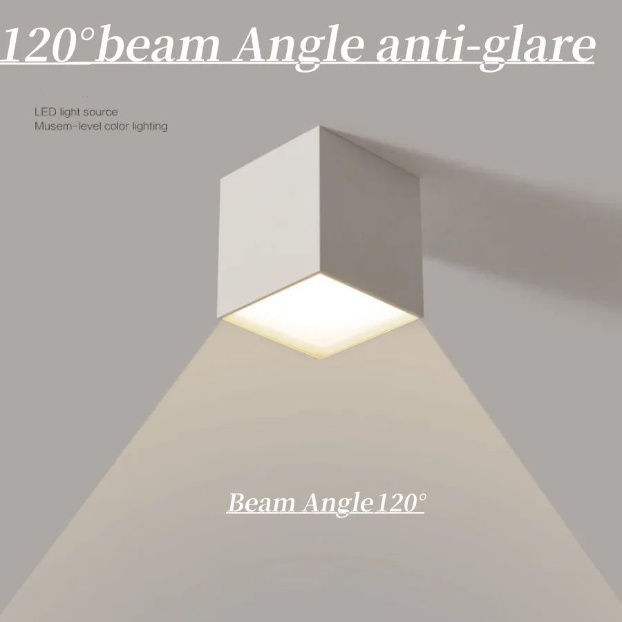 plafonnier dimmable antibuée cube led design moderne - vue 4 sur 6