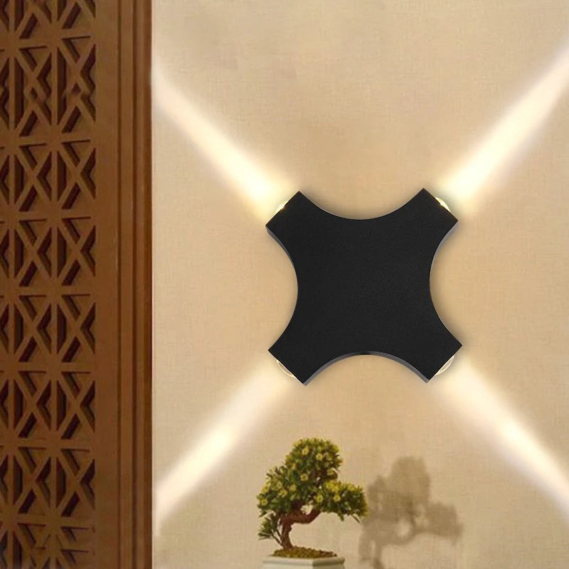 Moderne Simple 12W croix étoile lumière extérieure étanche applique murale LED décor porte d'entrée appliques jardin porche applique murale IP65 - vue 6 sur 7