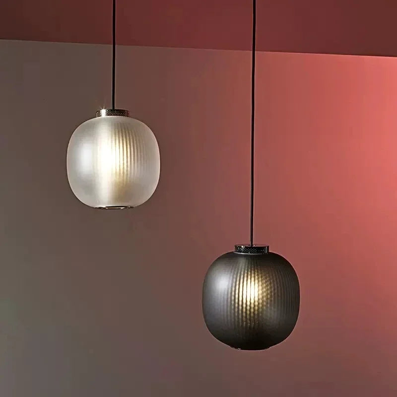 suspension led créative en verre pour hôtel et café bar - vue 2 sur 8