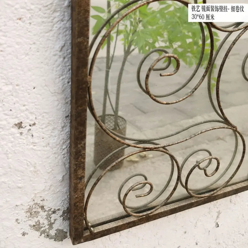 miroirs rétro nordiques en bois pour décoration artisanale murale - vue 6 sur 9