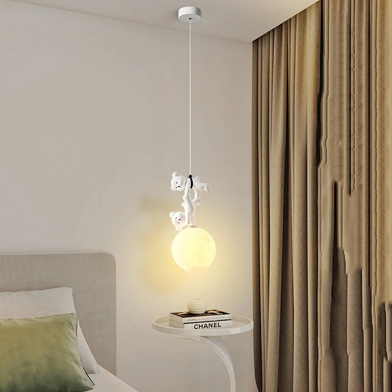 lampe en résine design ours pour chambre d'enfant décorative - vue 4 sur 7