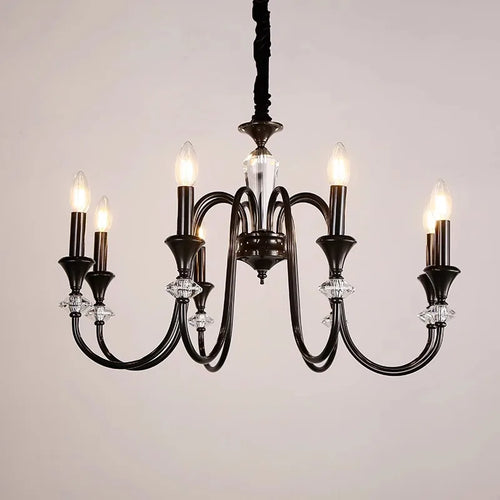 lustre en cristal rétro au design élégant pour éclairage intérieur - vue 5 sur 11