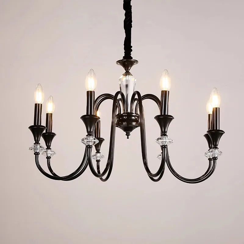 lustre en cristal rétro au design élégant pour éclairage intérieur - vue 4 sur 11