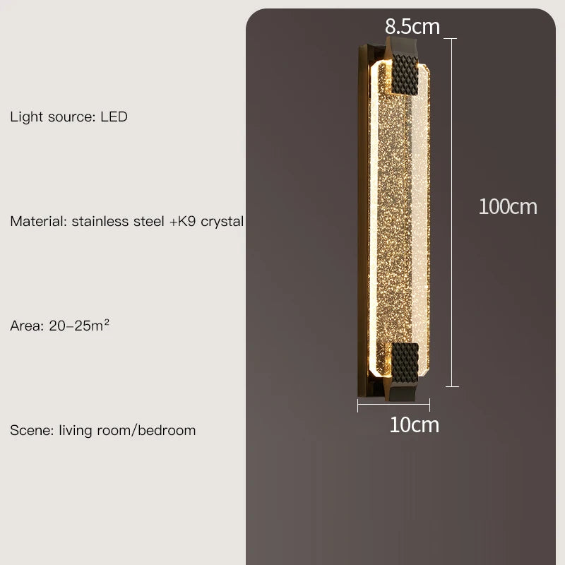 applique murale luxe nordique en cristal moderne éclairage décoratif - vue 9 sur 15