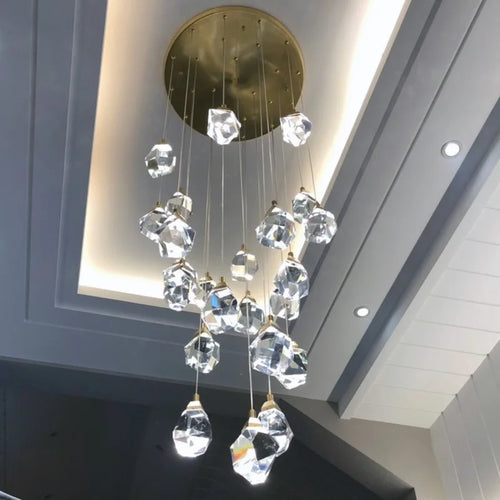 lustre en cristal moderne winfordo pour hall d'exposition - vue 6 sur 13