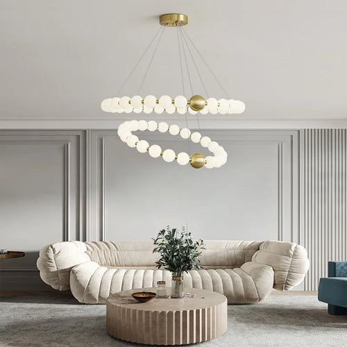 lustre led funky doré argenté pour éclairage intérieur décoratif - vue 2 sur 22