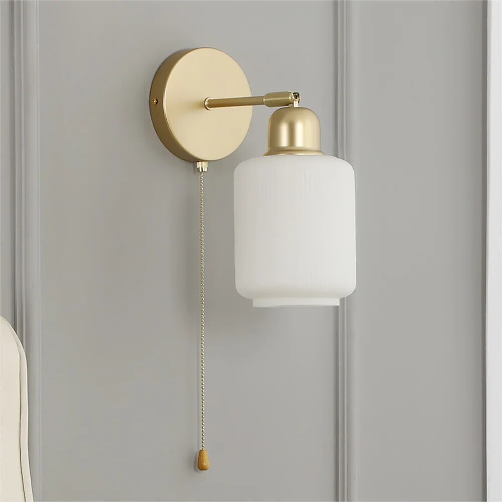 Lampe de chevet loft applique métal verre - vue 3 sur 9