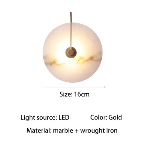 Applique murale LED marbre moderne luxe noir or - vue 11 sur 11