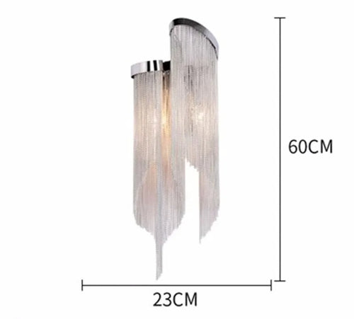applique murale moderne élégante avec chaînes en aluminium pour décoration intérieure - vue 4 sur 5