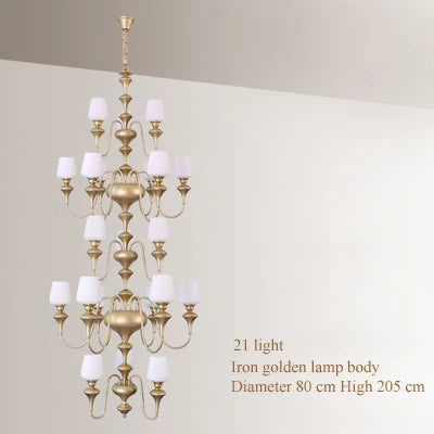 lustre à led en cuivre noir pour décoration d'hôtel élégant - vue 8 sur 22
