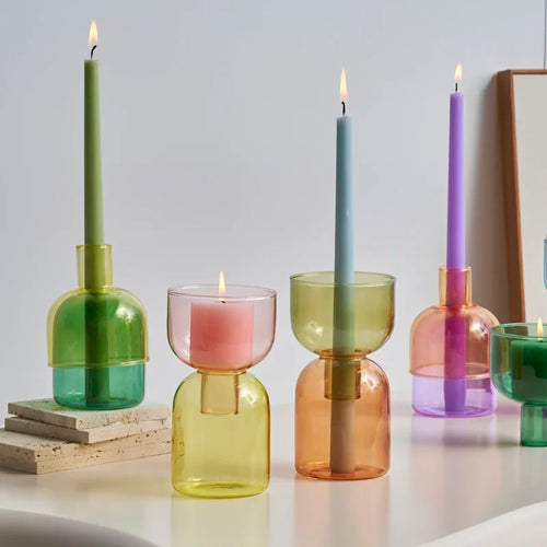 bougeoir décoratif en verre pour bougies et plantes - vue 3 sur 22