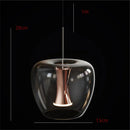 suspension led en verre transparent au design moderne pour décoration intérieure