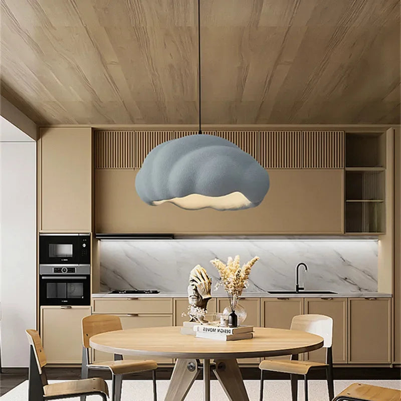 French Dining Room Wabi Sabi LED Pendant Lamp Nordic Cream Style Bar Bedroom Chandelier Fixture Model Room Bar Decorative Lights - vue 4 sur 11