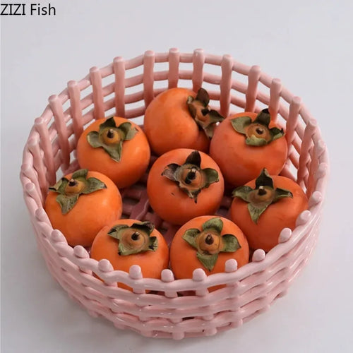 panier de rangement en céramique pour fruits et ustensiles de cuisine - vue 4 sur 21