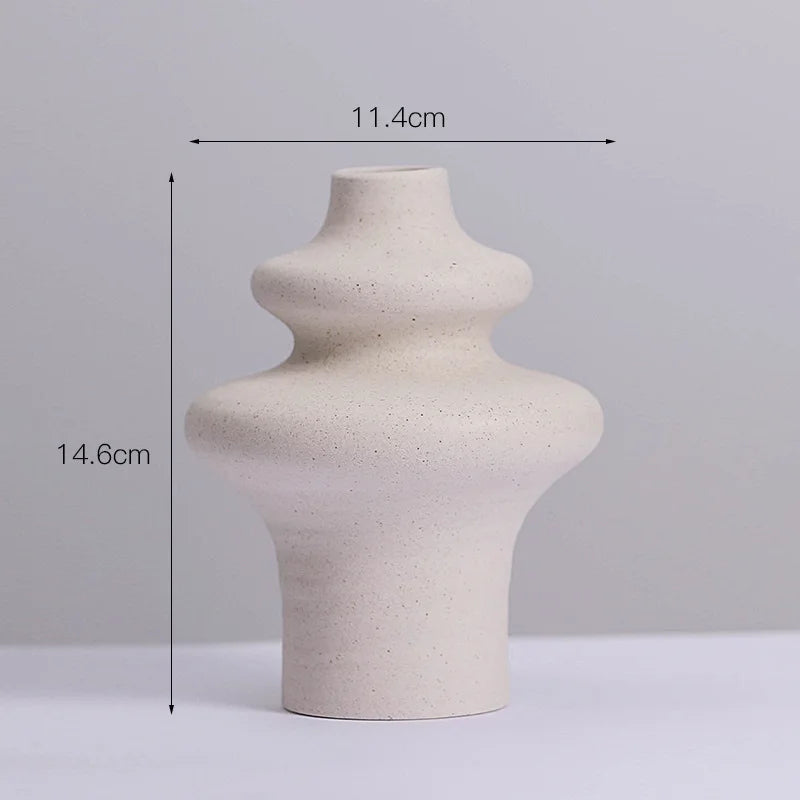 vase moderne en céramique décoration en spirale pour fleurs - vue 3 sur 6