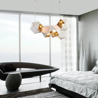 suspension led cube art déco style universel