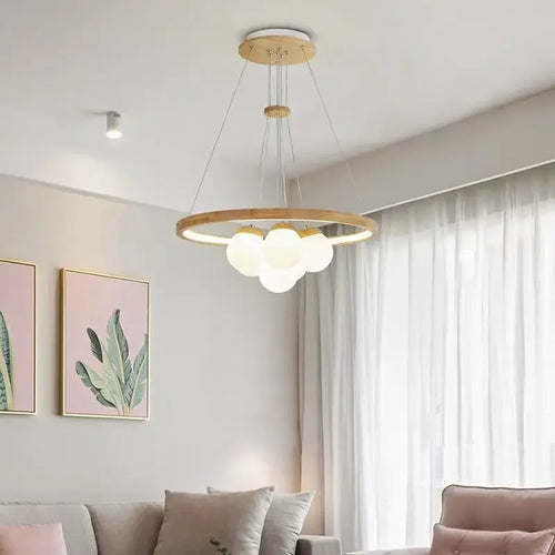 plafonnier led suspendu design moderne en forme de boule de verre - vue 4 sur 8