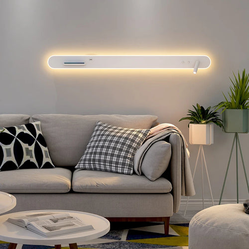 applique murale led de chevet multifonction avec port usb et chargeur sans fil - vue 3 sur 12