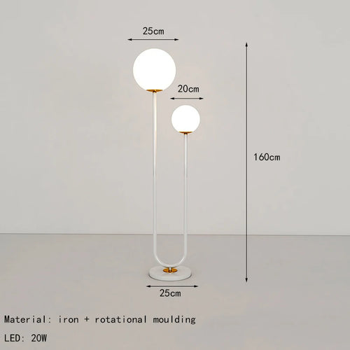 lampadaire simple en métal avec 3 gradations et verre - vue 9 sur 9