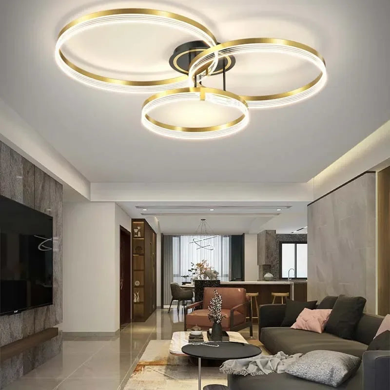 lustre moderne en acrylique avec leds pour décor luxueux - vue 1 sur 24