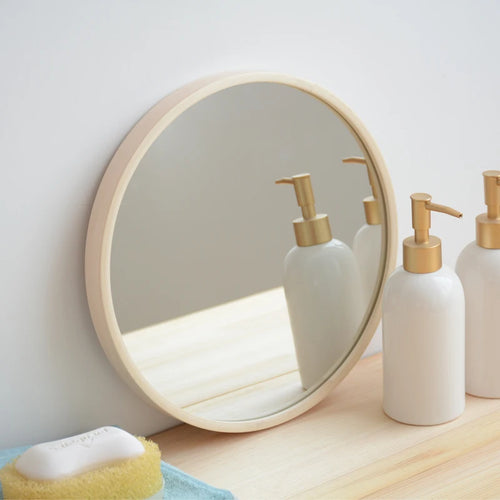 miroirs décoratifs ronds en bois nordique pour intérieur - vue 3 sur 8