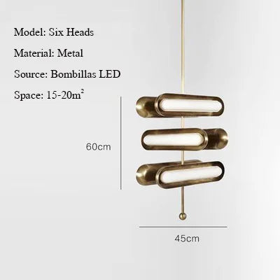 Circuit Suspension Nordique Créative LED Lumière Dorée Postmoderne pour Salon Cuisine Loft Chambre Chevet Lampe À Tête Unique - vue 10 sur 10