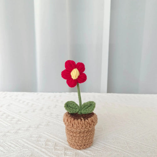 plante en pot tricotée à la main pour cadeau décoratif de saint valentin - vue 13 sur 19