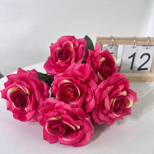 bouquet de roses artificielles en soie décoratives pour intérieur - vue 14 sur 15