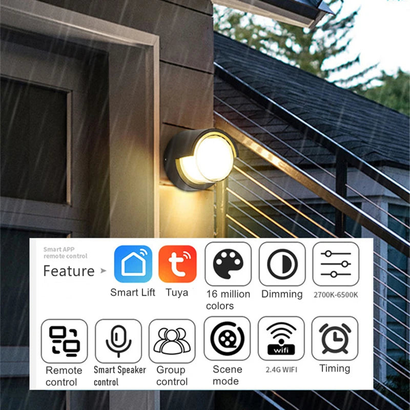 applique murale led extérieure intelligente double abat-jour en acrylique - vue 4 sur 10