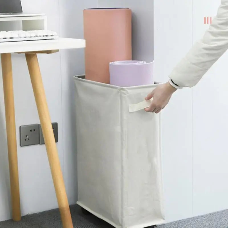 panier à linge pliable avec couvercle pour rangement pratique - vue 7 sur 8