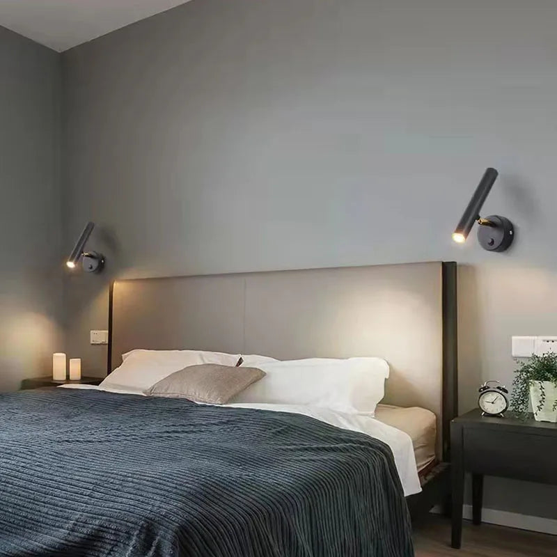 applique murale led rotative moderne pour lecture et détente - vue 3 sur 8
