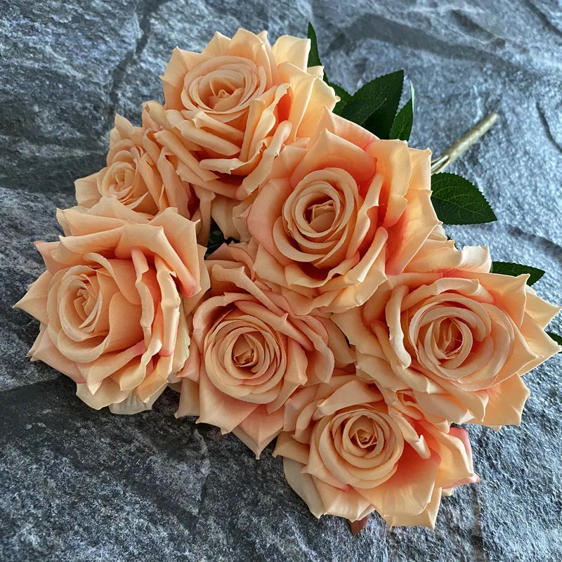 rose artificielle en soie pour décoration et photographie de mariage - vue 8 sur 22
