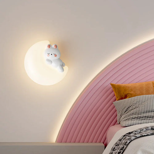 applique murale led étoile lune ours lapin minimaliste moderne - vue 3 sur 10
