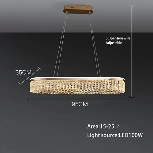 lustre sandyha moderne créatif anneau de luxe en cristal - vue 10 sur 11
