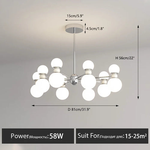 lustre suspendu dimmable pour décoration intérieure moderne - vue 16 sur 15
