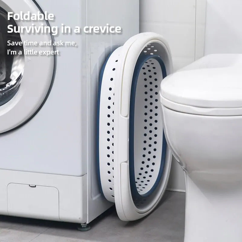 panier à linge pliable en plastique pour rangement à la maison - vue 3 sur 8