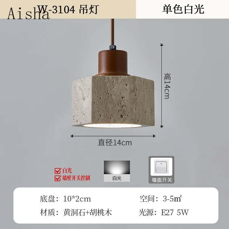 suspension en pierre de grotte design rétro japonais pour décoration intérieure - vue 6 sur 7