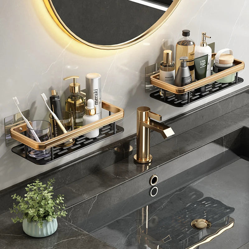 etagère murale de rangement sans perçage pour shampoing et maquillage - vue 4 sur 10