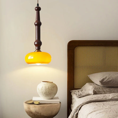 suspension en bois et verre au design moderne et créatif - vue 2 sur 10