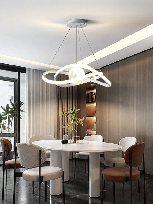 lustre nordique led lune lampe suspendue éclairage intérieur décoratif - vue 7 sur 6
