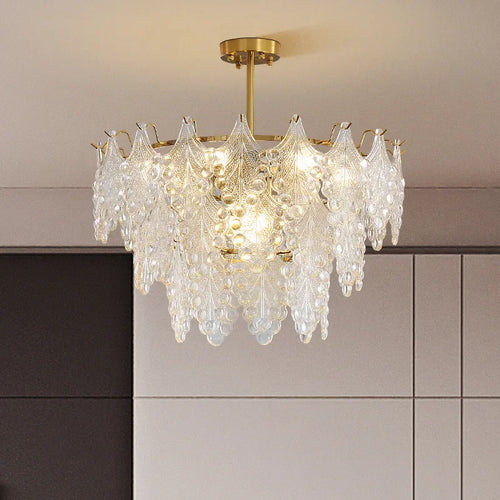 lustre en verre de luxe pour décoration intérieure romantique - vue 2 sur 13