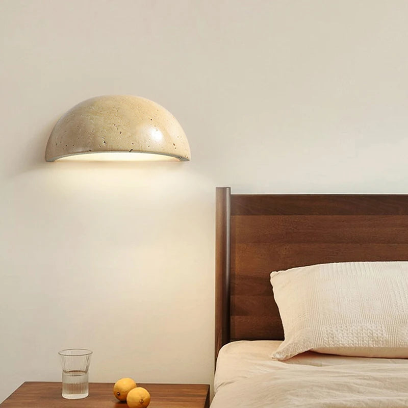 applique murale semi-circulaire design nordique wabi sabi en pierre - vue 3 sur 6