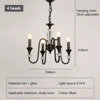 lustre en cristal rétro au design élégant pour éclairage intérieur