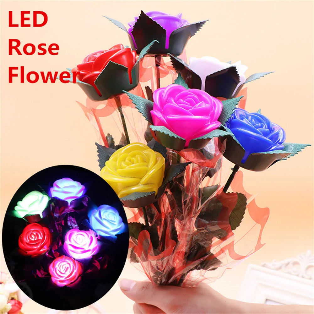 branche de roses lumineuses pour saint valentin et fêtes romantiques - vue 4 sur 12