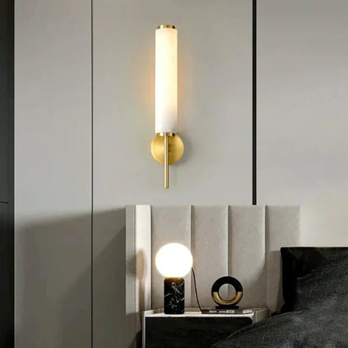 applique murale moderne en cuivre et marbre naturel design élégant - vue 4 sur 7