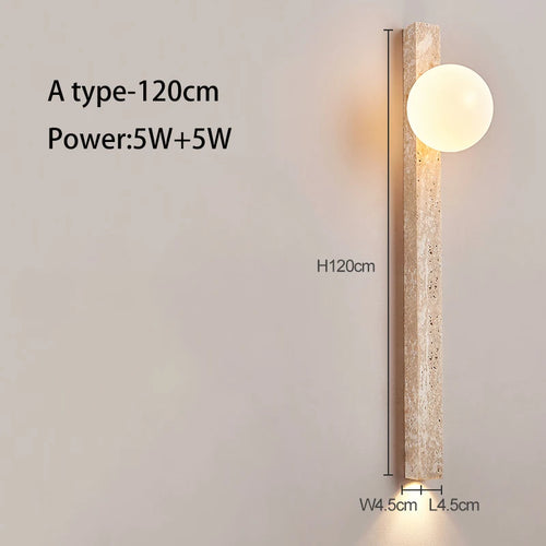 Longue applique LED rétro pierre chambre lampe de chevet Style crème éclairage d'ambiance pour escalier salon décoration de la maison