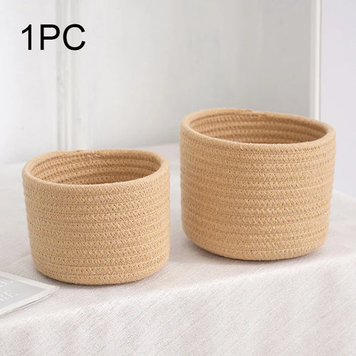 paniers de rangement en corde de coton pour jouets et objets divers - vue 10 sur 12