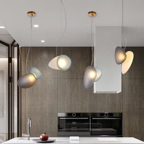lustre en verre d'art nordique pour décoration intérieure et éclairage - vue 3 sur 28