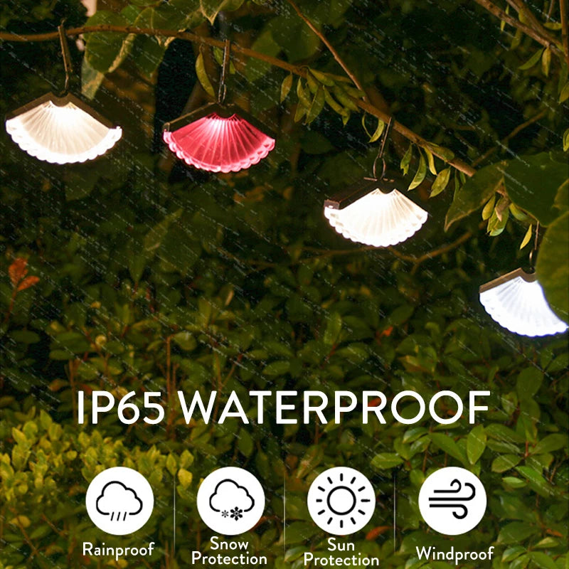 lanterne suspendue solaire pliable pour décoration extérieure et Noël - vue 5 sur 9
